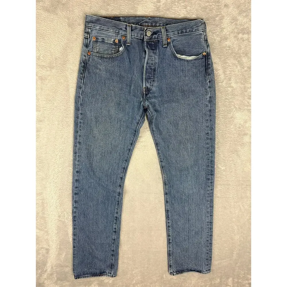 Levi's 501 xx Original Fit Mens 31x32 Medium Wash Denim Jeans Straight Leg
